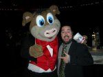 Me and my porcine friend, Stormy.  (Colbert Style)
