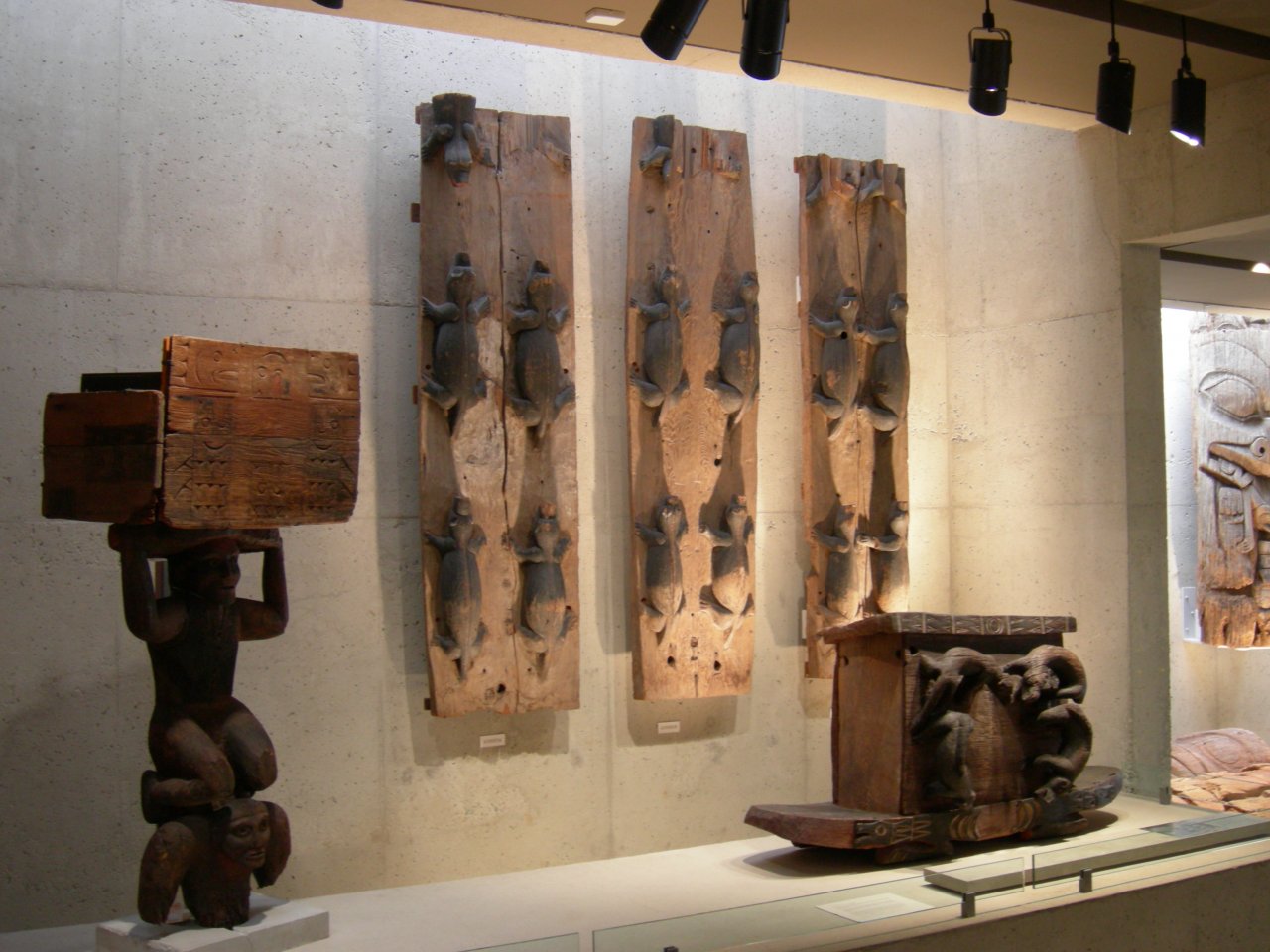 wall carvings and boxes