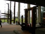 big atrium full of story poles