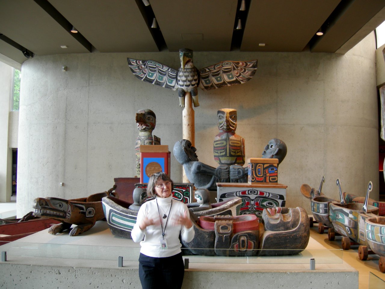 our guide, detailing some of the first nations' carvings