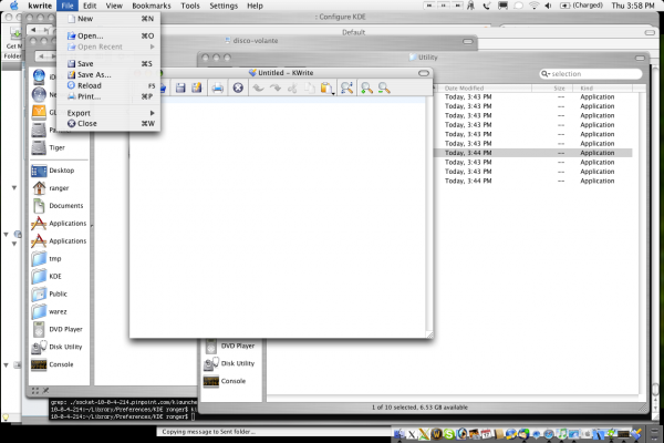 KWrite (keyboard accelerators work!)