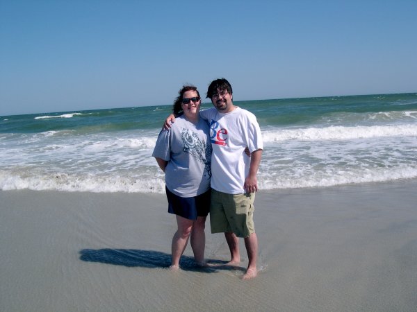 us on Wilmington beach (it was windy)