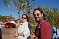 Ben and Cynthia heading to the car at the Balneario Salgadeira