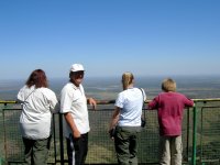 on a platform looking out over the cerrado
