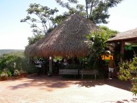 the restaurant was in a palm-thatched hut