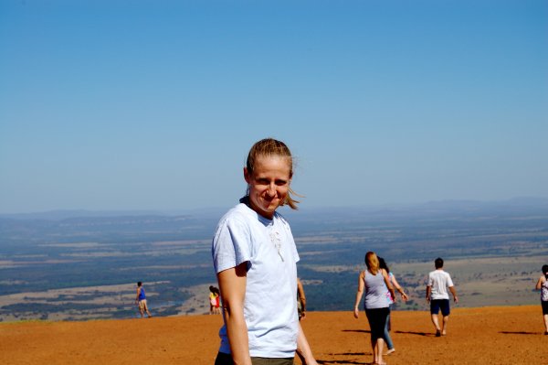 Ashton posing at the top