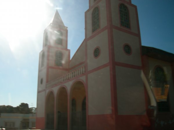 the church in the center square of Poconé