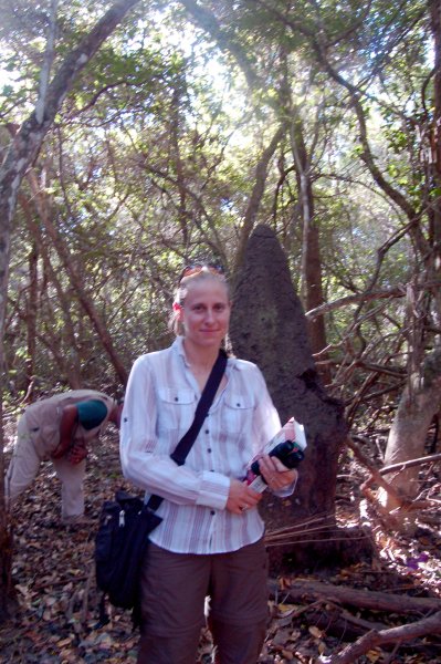Ashton and a termite mound (and DJ)