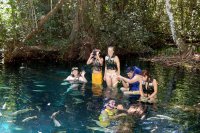snorkeling in the river