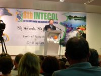 Governor of Mato Grosso speaking at the conference