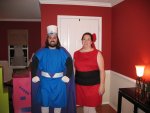 Mojo Jojo and Blossom from the Powerpuff Girls
