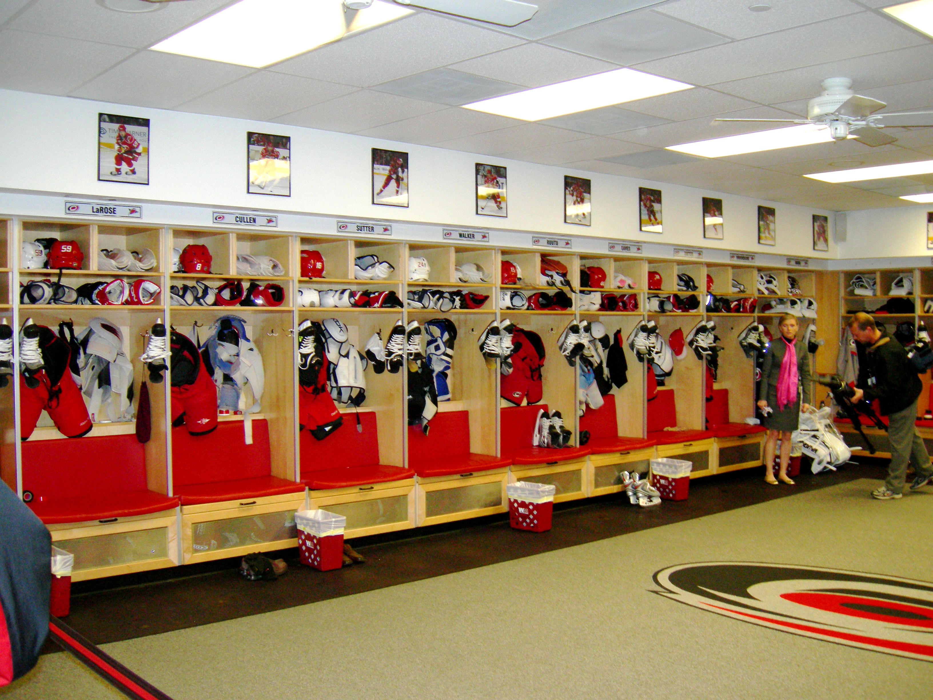 The locker room.