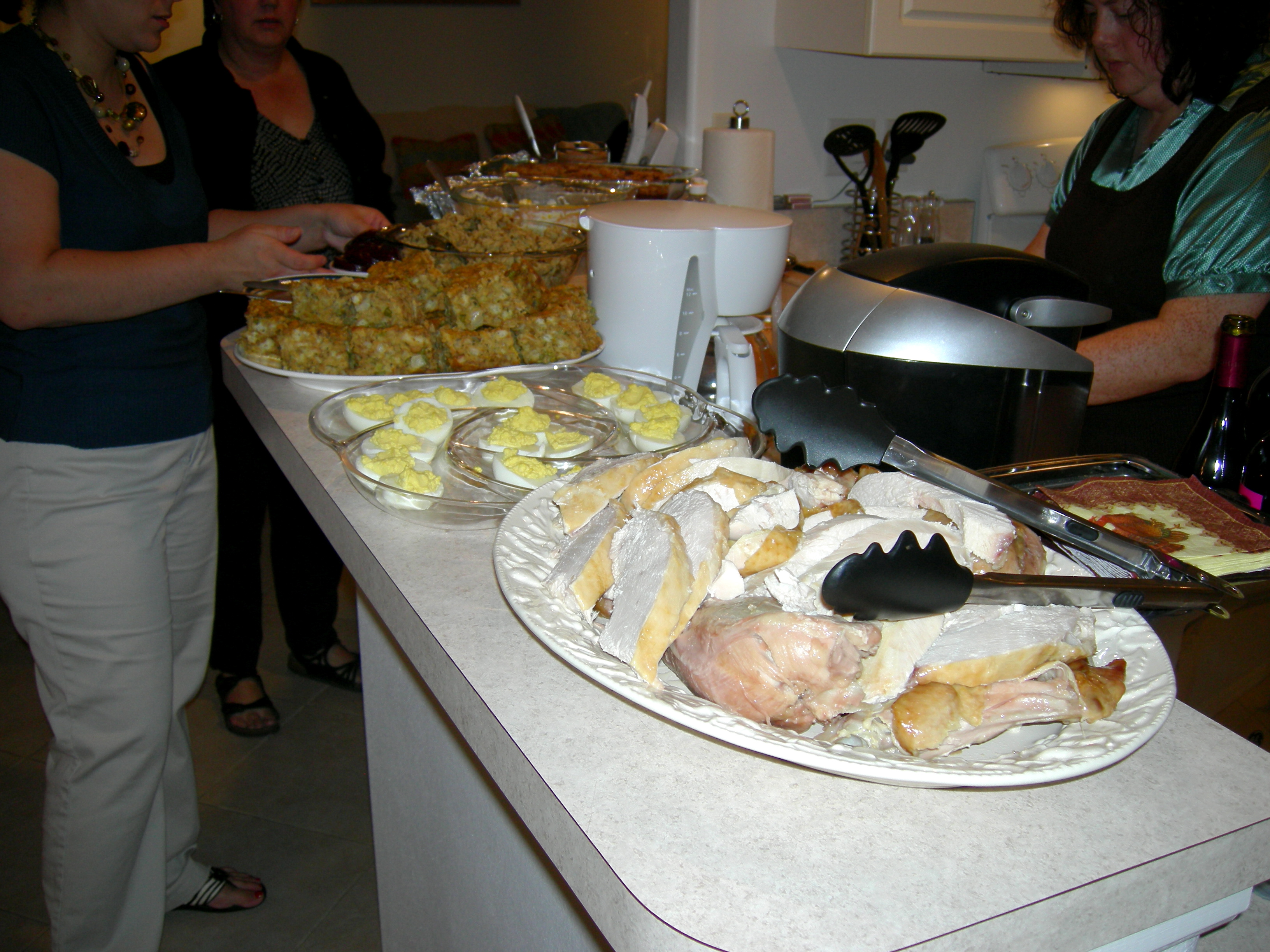 Cynthia prepping the Thanksgiving spread (3)