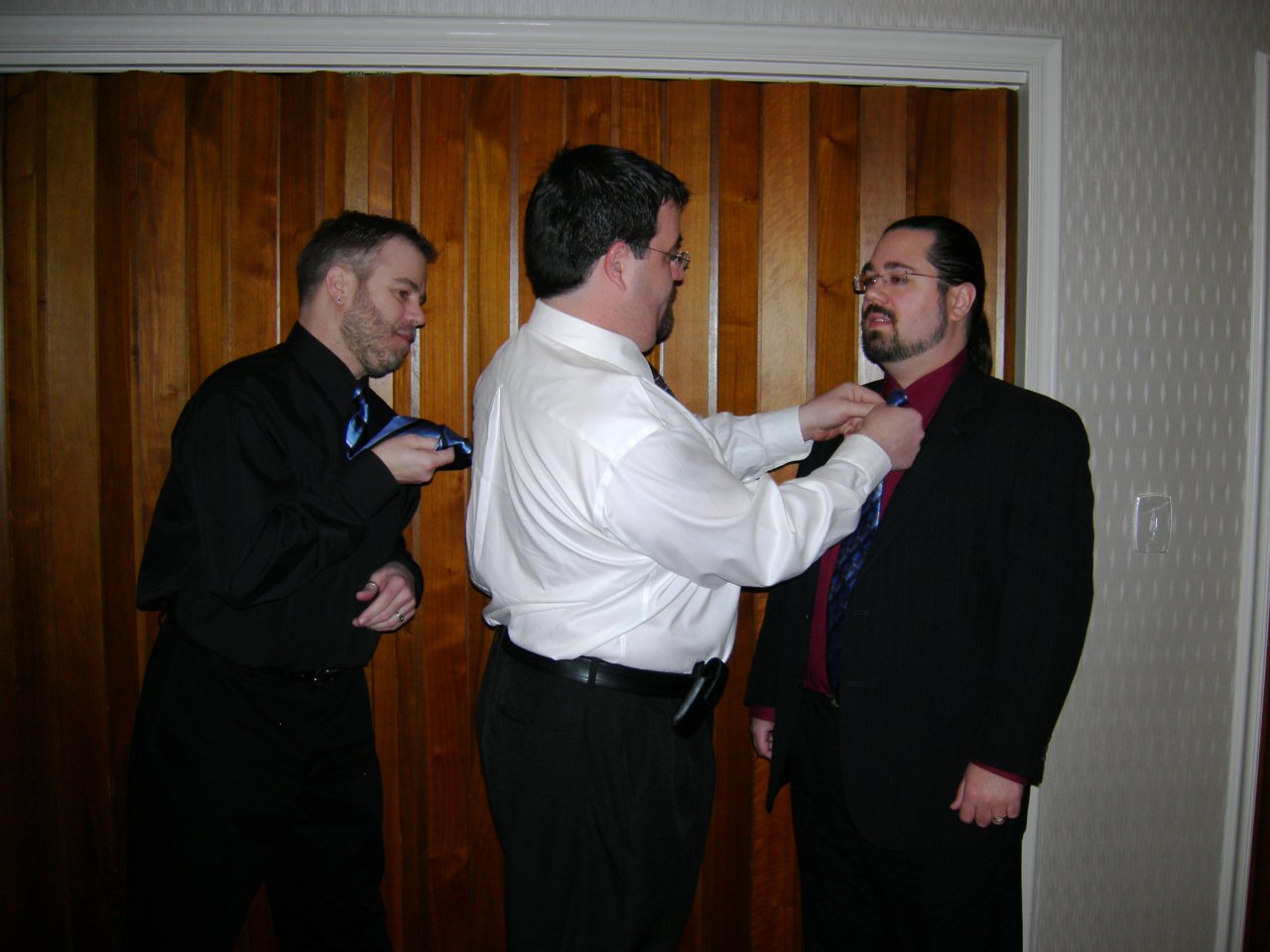 Chuck whipping Matt with his tie