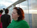 Cynthia is listening to BNL while we leave port.