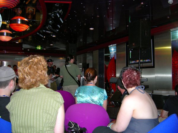 Playing Rock Band in the Fyzz Lounge