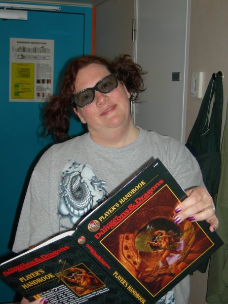 Cynthia dressed up for Nerd Night.
