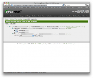 OpenNMS 1.7.1 Provisioning Groups: Edit Requisition