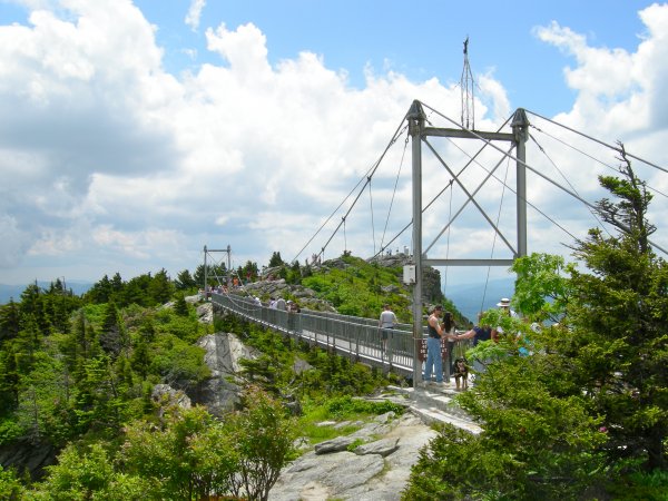 The mile-high bridge at Grandfather Mountain.