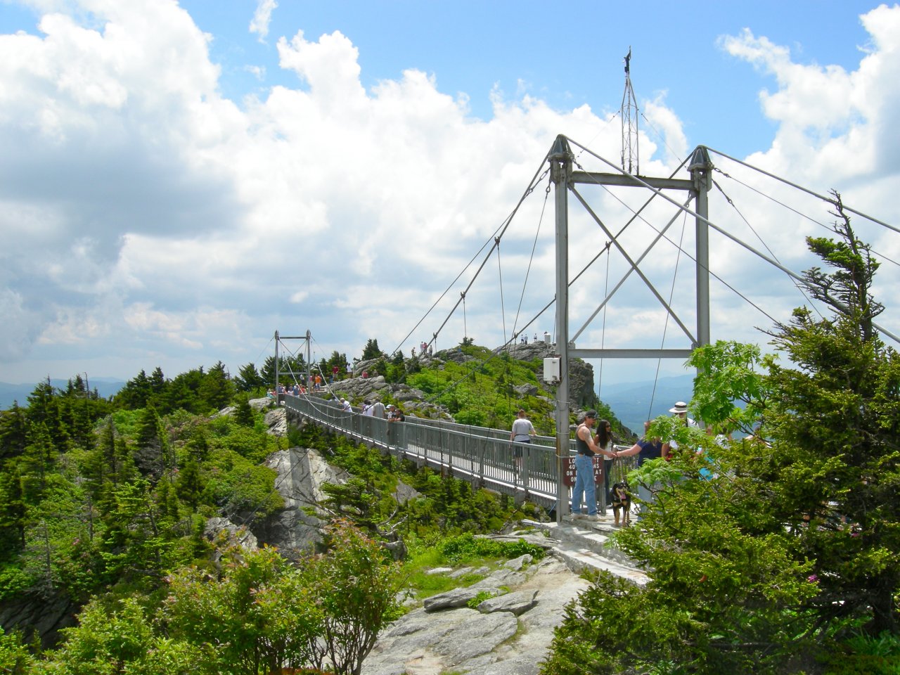 The mile-high bridge at Grandfather Mountain.