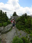 Kelley climbing up to the top.