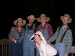 All the hicks out back, fighting over the sheep
