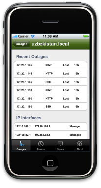 OpenNMS iPhone App: Node Detail (1)