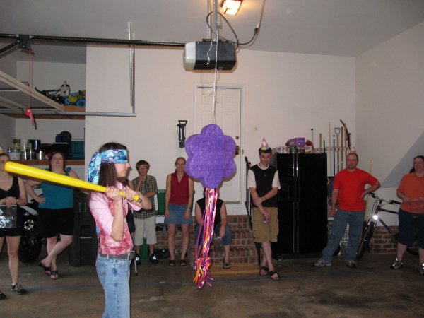 Holly, preparing to swing