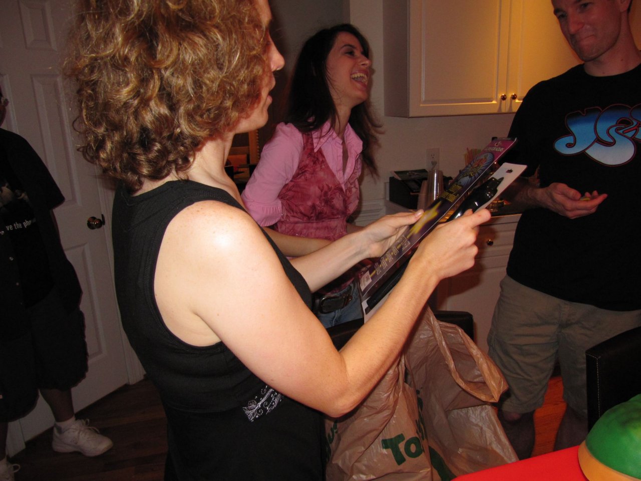 Courtney hands out Darth Maul glowstick wands