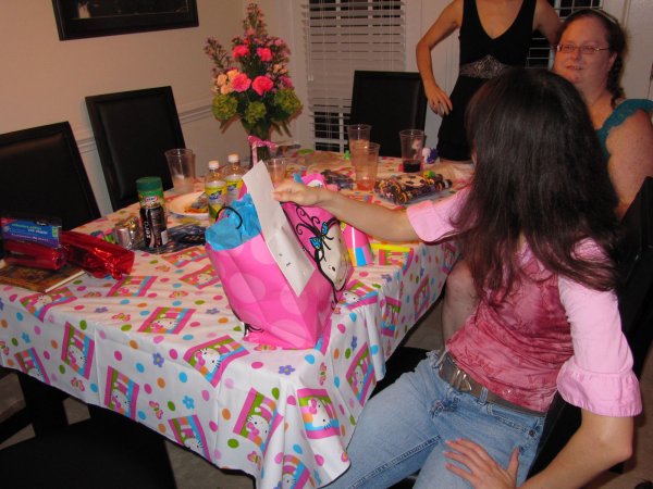 Holly opening presents