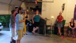 Ben hitting the piñata
