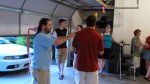 Chris hitting the piñata