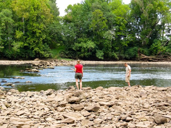the Pee Dee was at a low point, we walked out onto the rock