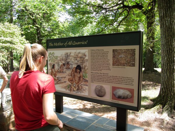 some signs about the rock being used for tools by native Americans