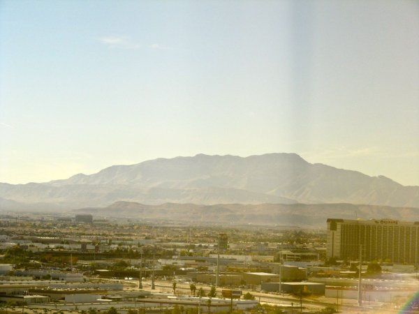 the mountains in the distance out our window