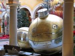 the giant ornaments behind the Bellagio front desk even have giant hooks