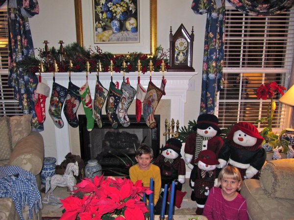 Cameron and Stephanie, and the stockings and snowmen people