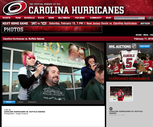 Carolina Hurricanes Web Page