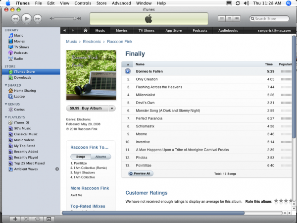 iTunes 9.0.3 does not allow dragging store tracks to playlists