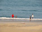 at the beach: Lysa, Stephanie, Cameron, and Mike