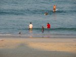 at the beach: Stephanie, Mike, Cameron, and Lysa