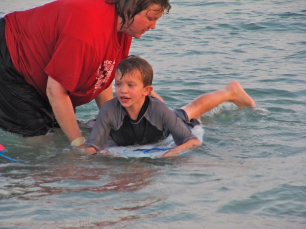 at the beach: Lysa and Cameron