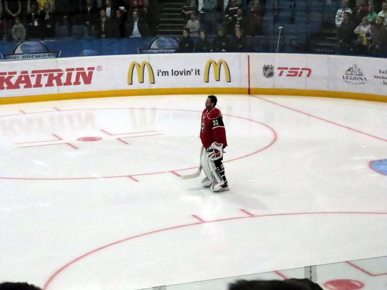 Backstrom during the national anthem