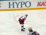 Jeff Skinner and Jussi Jokinen on the ice