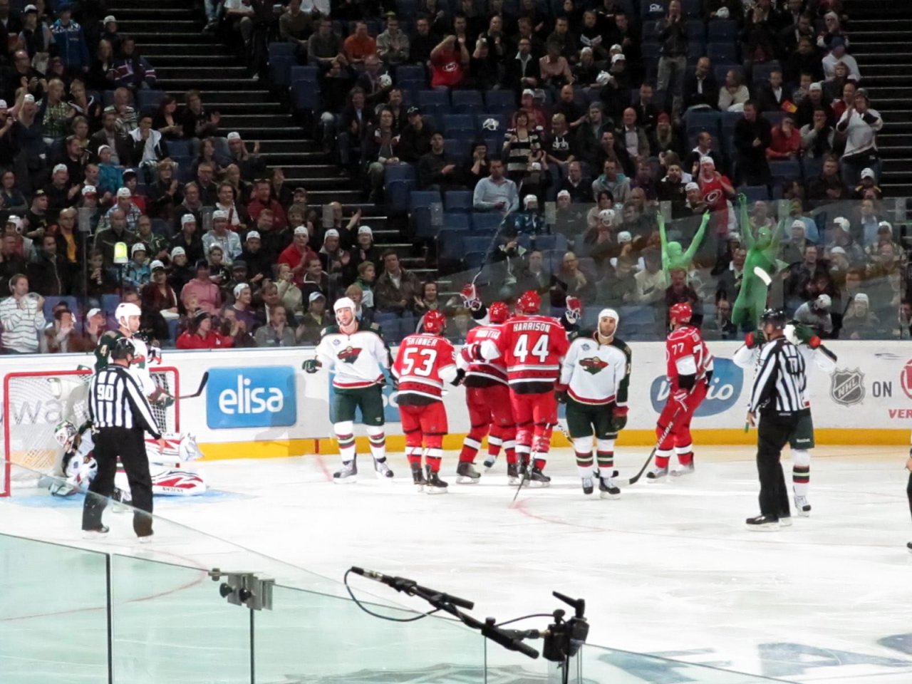 celebrating the goal
