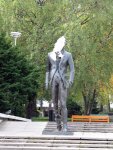 funky pseudo-headless statue at the Culture Center