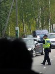 we got stopped for an important police escort for 10 minutes