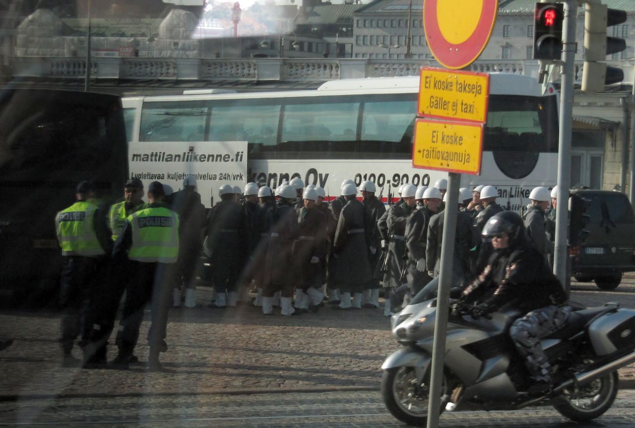 many police and guards