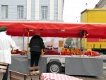 a fruit cart near the street