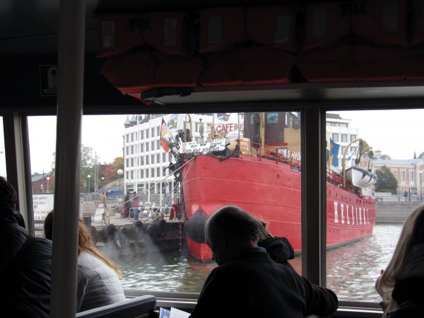 a cafe/bar on a ship